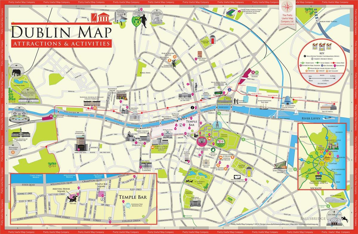 karte Dublina atrakcijas