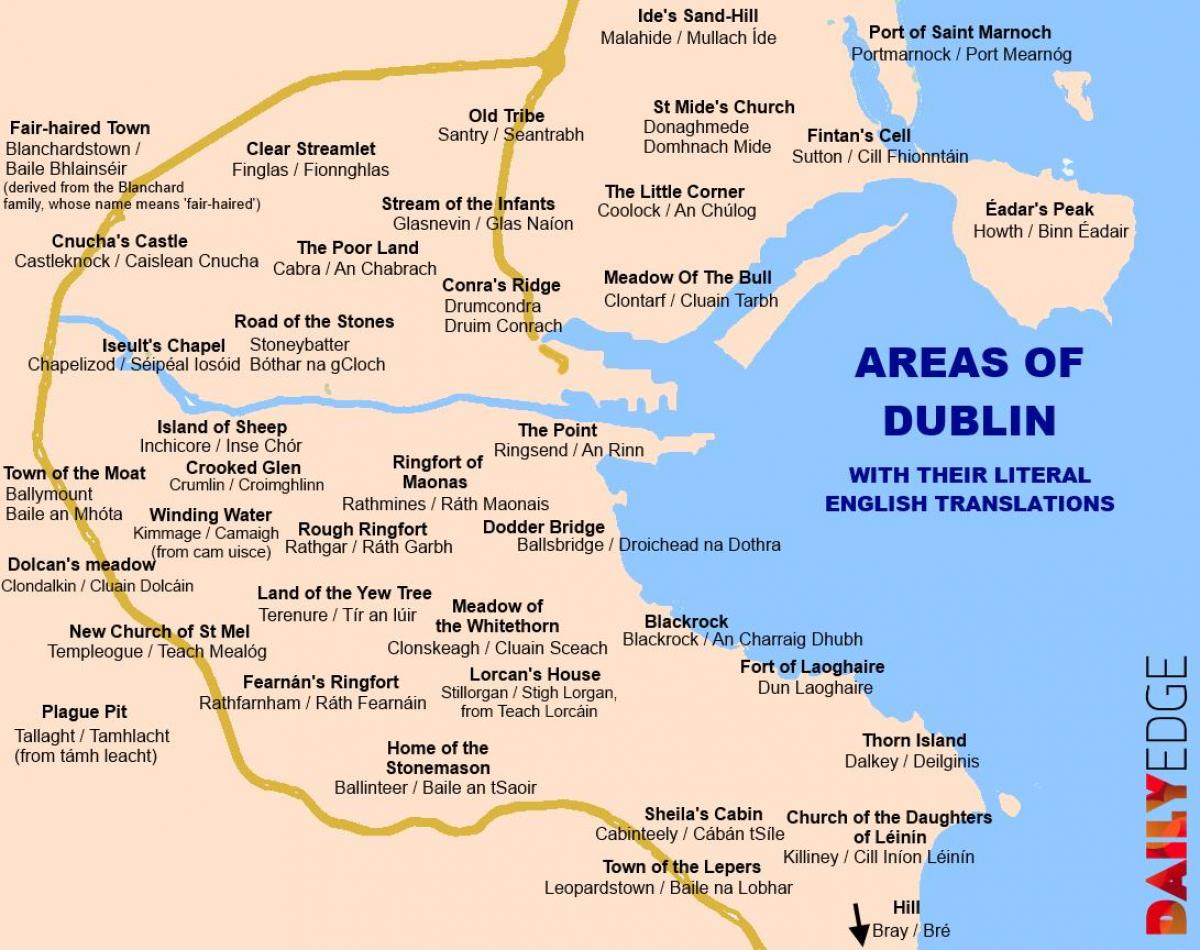 karte Dublinas priekšpilsētas