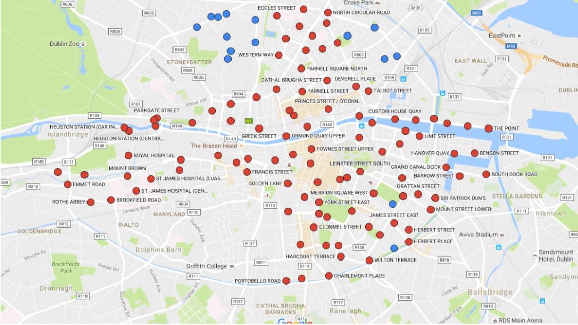 Dublinbikes karte