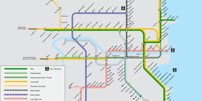 Dublinas dzelzceļa staciju karte