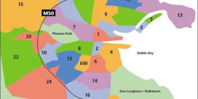 Karte Dublinas rajonos